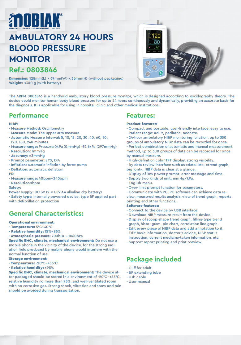 AMBULATORY 24 HOURS BLOOD PRESSURE MONITOR 
